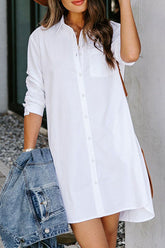 Vestido camisero corto rosa de moda